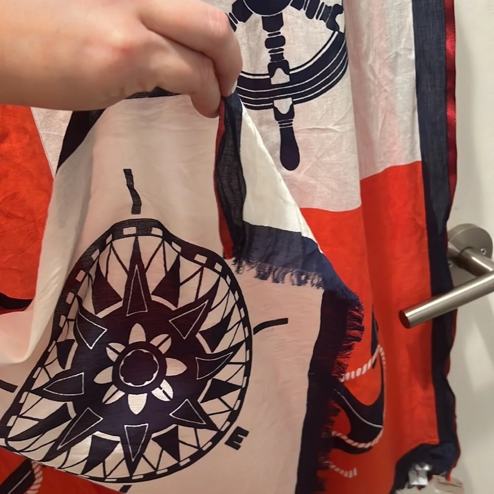 NWT J.Crew nautical cotton scarf - Picture 4 of 4